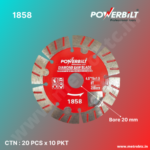 Diamond Blade 4.5" Segment Red 1858 brochure
